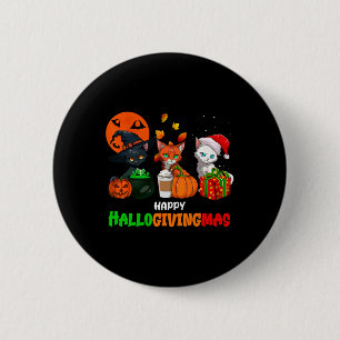 Hallogivingmas Cats Halloween 6 Cm Round Badge