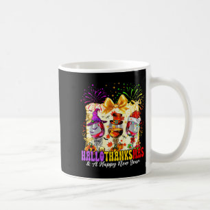 Hallothanksmas And A Happy New Year Wine Gles Fire Coffee Mug