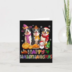 Hallothanksmas Border Collie Dog Halloween Card