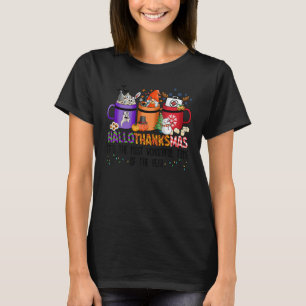 Hallothanksmas Coffee Cup Nurse Gnome Ghost Reinde T-Shirt