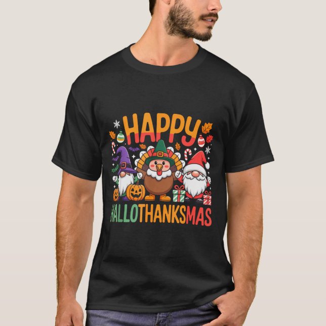 Hallothanksmas Dental Istant Funny Tooth Christmas T-Shirt (Front)