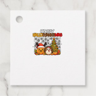 HalloThanksMas Funny Cute Halloween Thanksgiving C Favour Tags
