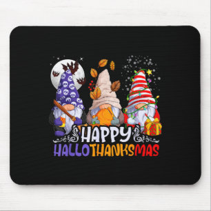 Hallothanksmas Gnomes Halloween Thanksgiving Chris Mouse Pad