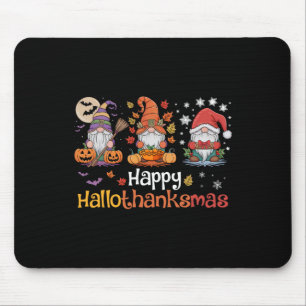 Hallothanksmas Gnomes Halloween Thanksgiving Chris Mouse Pad
