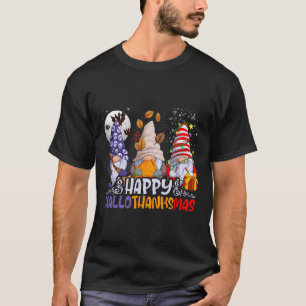Hallothanksmas Gnomes Halloween Thanksgiving Chris T-Shirt