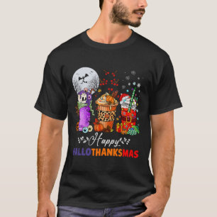 Hallothanksmas Gnomes Halloween Thanksgiving Merry T-Shirt