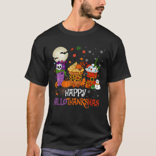Hallothanksmas Halloween Thanksgiving Christmas Co T-Shirt
