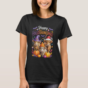 HalloThanksMas Halloween Thanksgiving Christmas Hi T-Shirt