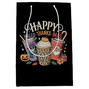 Hallothanksmas Halloween Thanksgiving Christmas Medium Gift Bag