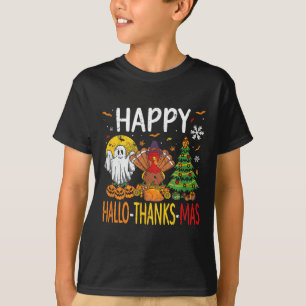 Hallothanksmas Halloween Thanksgiving Christmas T-Shirt