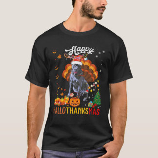 Hallothanksmas Santa Turkey Pumpkin Cane Corso Dog T-Shirt