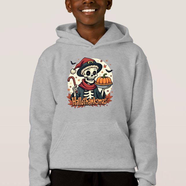 Hallothanksmas Skeleton: Pumpkin Pie & Candy Cane  (Front)