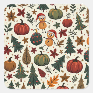 hallothanksmas square sticker