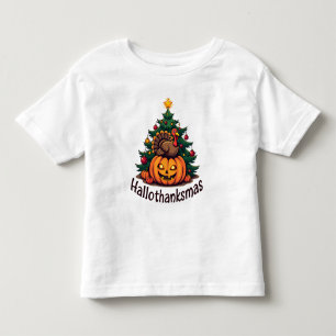 Hallothanksmas Trio: Pumpkin, Turkey & Christmas Toddler T-Shirt