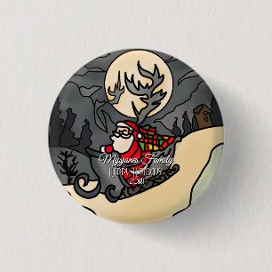 Hallowed Rustic Holiday Claus 3 Cm Round Badge