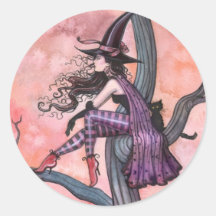 Halloweeen Witch Stickers by Molly Harrison