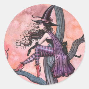 Halloweeen Witch Stickers by Molly Harrison