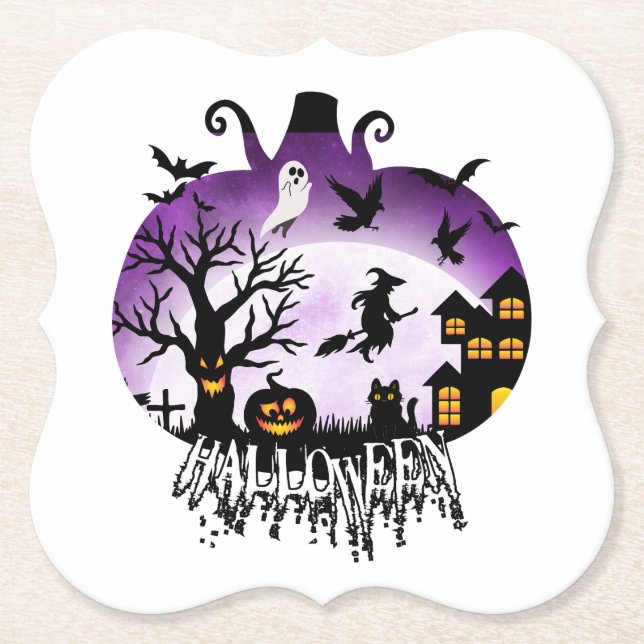 Halloween 05.bw paper coaster (Front)