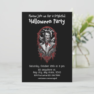 Halloween, 12 vampire, frightful, scary,  invitation