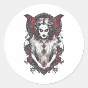 Halloween 13 vampire, horror, terrifying vampire,2 classic round sticker