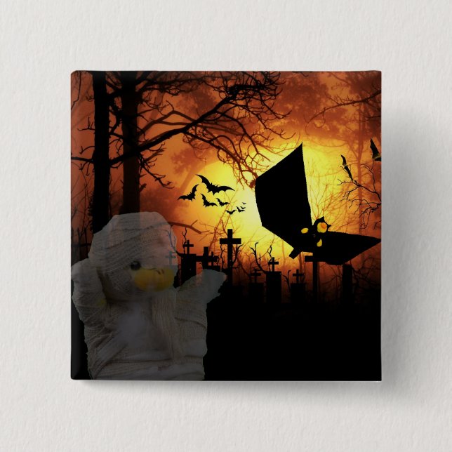 Halloween  15 cm square badge (Front)
