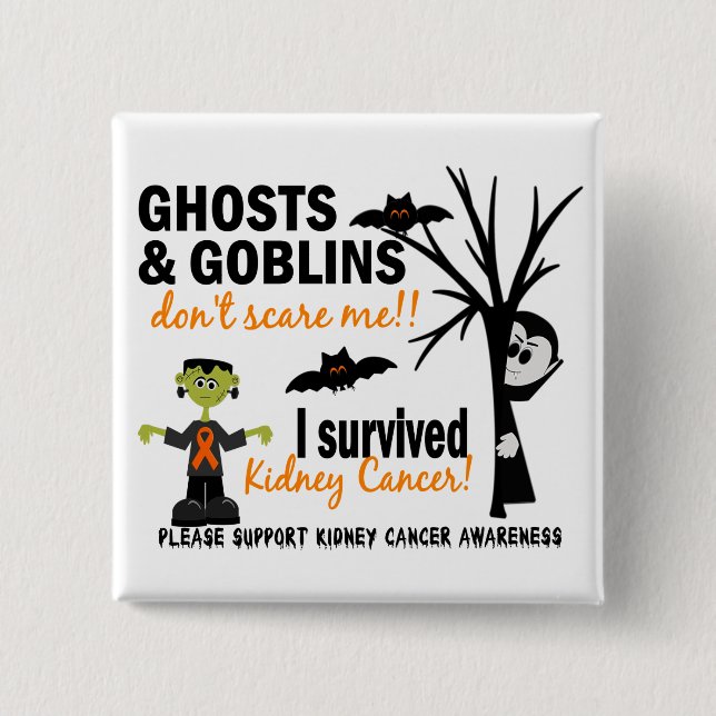 Halloween 1 Kidney Cancer Survivor 15 Cm Square Badge (Front)