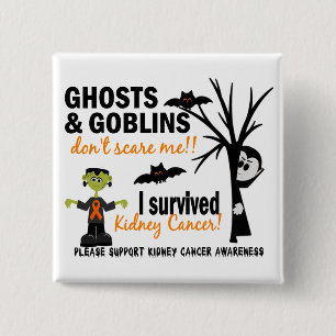 Halloween 1 Kidney Cancer Survivor 15 Cm Square Badge