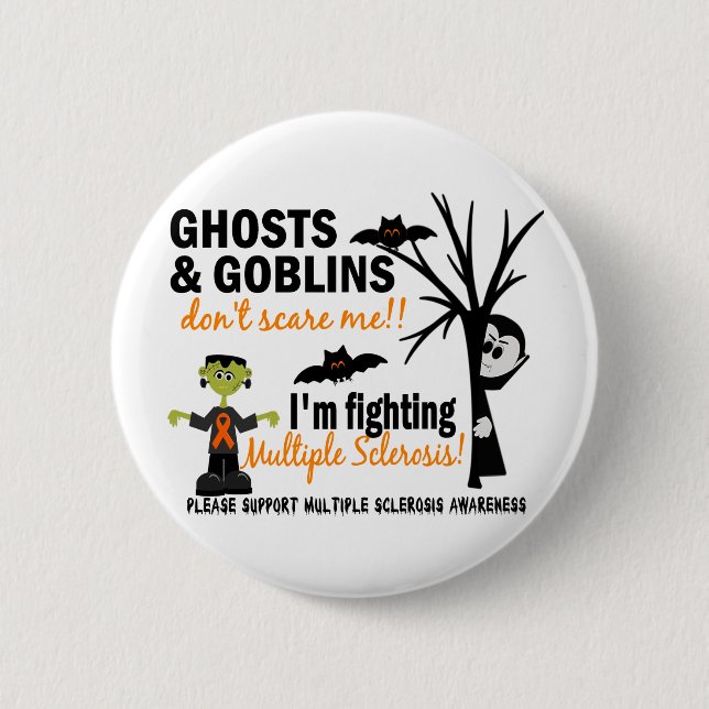 Halloween 1 Multiple Sclerosis Warrior 6 Cm Round Badge (Front)