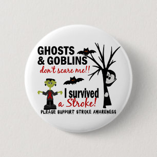 Halloween 1 Stroke Survivor 6 Cm Round Badge