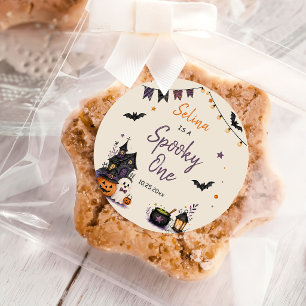 Halloween 1st Birthday Girls Ghost Classic Round Sticker