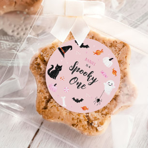 Halloween 1st Birthday Girls Ghost Classic Round Sticker