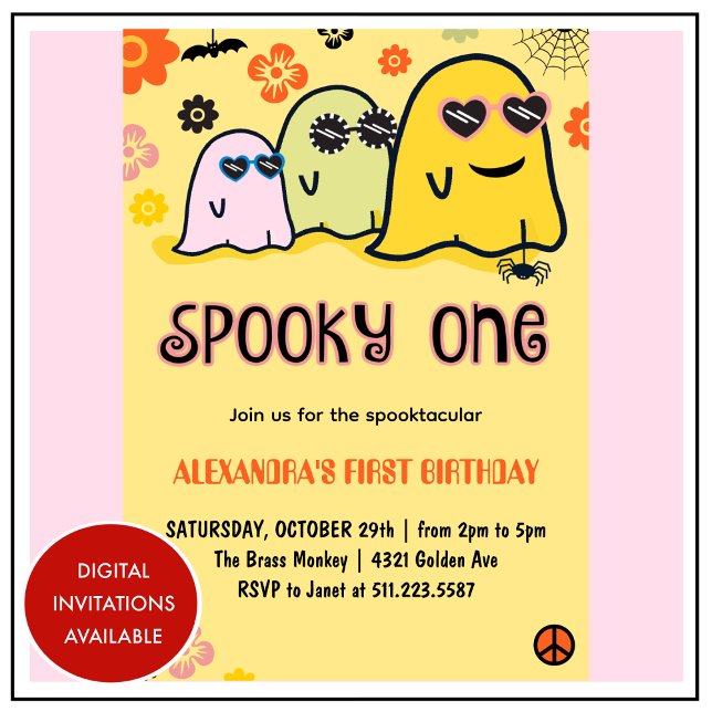 Halloween 1st birthday invitation ghost spooky one (Halloween-1st-birthday-invitation-ghost-spooky-one-1)