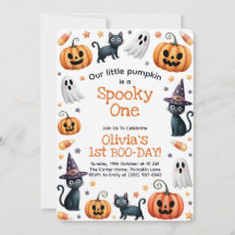 Halloween 1st birthday invitation spooky one