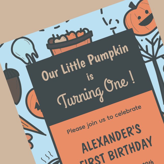 Halloween 1st birthday invitations autumn pumpkin (Halloween-1st-birthday-invitations-autumn-pumpkin-1)