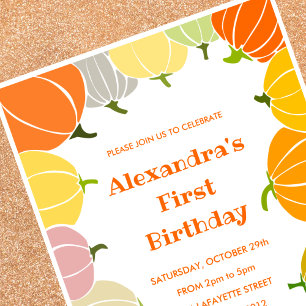 Halloween 1st birthday invitations october for kid