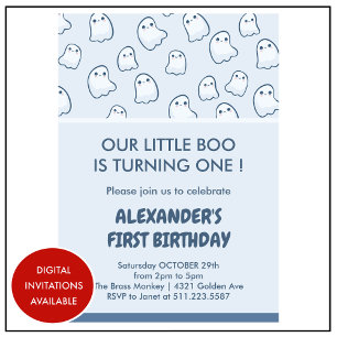 Halloween 1st birthday spooktacular boo invitation