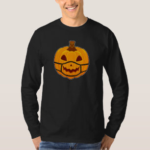 Halloween 2020 Pumpkin Wearing Mask Quarantine Fun T-Shirt