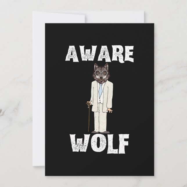 Halloween 2020 Shirts Aware Wolf - Werewolf Funny Holiday Card (Front)