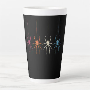 Halloween 2020 Vintage Spider Web Silhouette Latte Mug