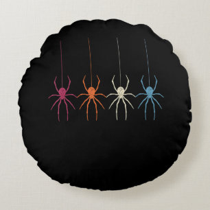 Halloween 2020 Vintage Spider Web Silhouette Round Cushion