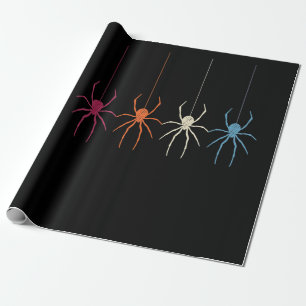 Halloween 2020 Vintage Spider Web Silhouette Wrapping Paper