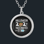 Halloween 2021 Vaccinated Funny Costume Silver Plated Necklace<br><div class="desc">Halloween 2021 Vaccinated Funny Costume
vaccinated, vaccine, halloween, 2021, gift, ideas, scary, pumpkin, birthday, halloween trick or treat, spooky, horror, zombie, black, ghost, trick or treat, witch, skull, humour, vintage, retro, gifts</div>
