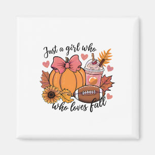 Halloween 2024 Just A Girl Who Loves Fall Pumpkin Magnet