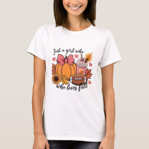 Halloween 2024 Just A Girl Who Loves Fall Pumpkin T-Shirt