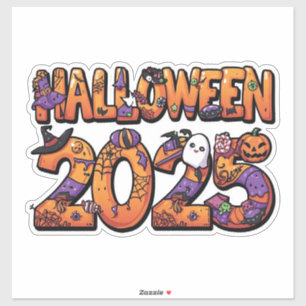 Halloween 2025 – Colourful Cartoon Cutout Sticker