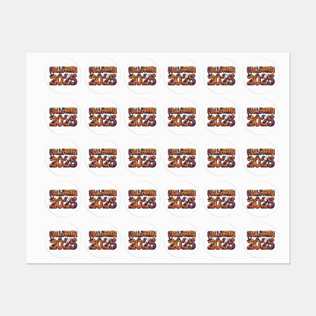 Halloween 2025 – Colourful Cartoon Cutout Sticker (Sheet)