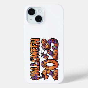 Halloween 2025 – Colourful Cartoon Cutout Sticker iPhone 15 Case