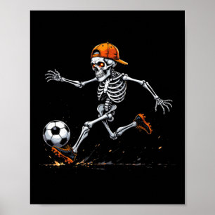 Halloween 2025 Funny Skeleton Soccer Footll Player Poster