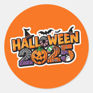 Halloween 2025 Magic – Festive Pumpkin Classic Round Sticker