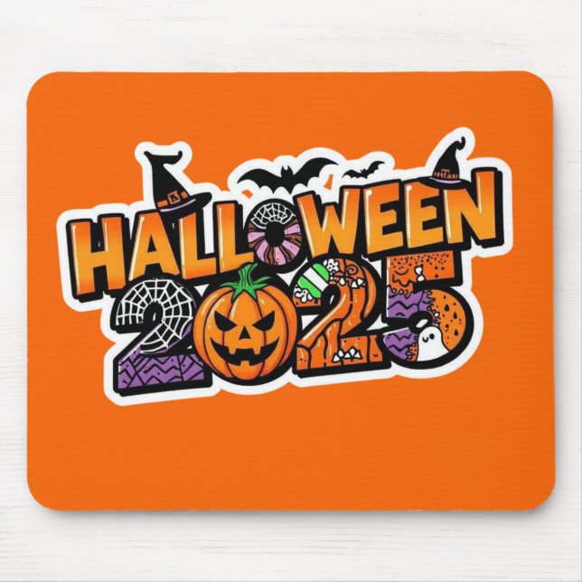 Halloween 2025 Magic – Festive Pumpkin Mouse Pad (Front)